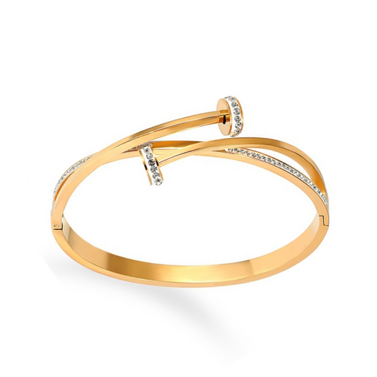 Bratara fixa inox cu cristale eleganta